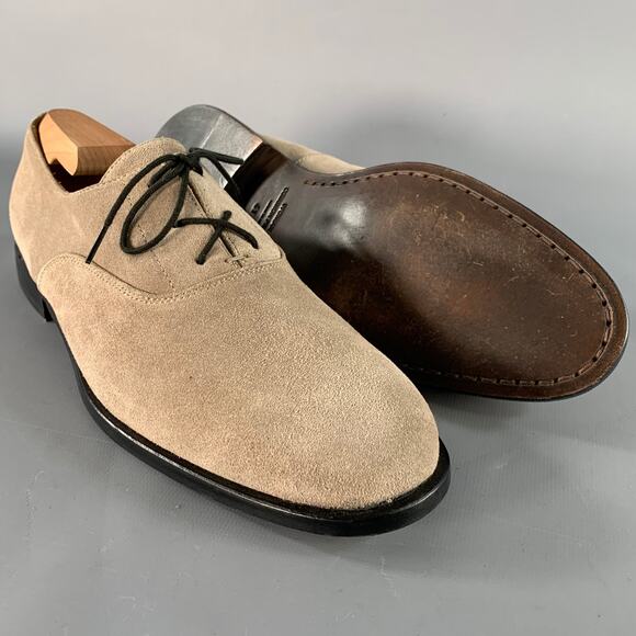 COMMON PROJECTS Size 11 Taupe Suede Lace-Up Oxford Shoes - Picture 5 of 9